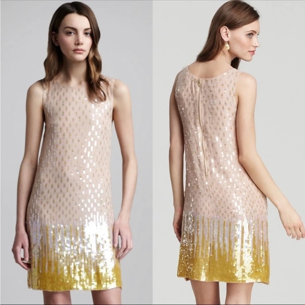 Alice + Olivia Camille Silk Sequin Dress Small